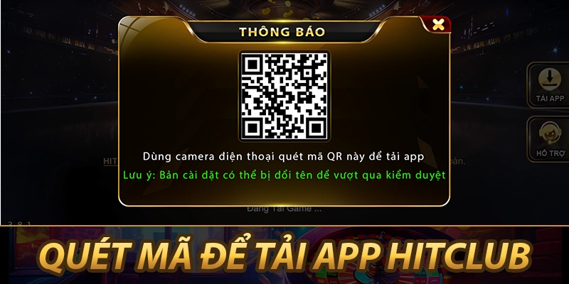 Quét mã để tải app HitClub